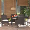 vidaXL 5 Piece Garden Dining Set with Cushions Poly Rattan Brown