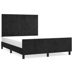 vidaXL Bed Frame without Mattress Black 137x187 cm Double Velvet