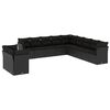 vidaXL 11 Piece Garden Sofa Set with Cushions Black Poly Rattan
