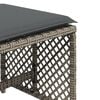 vidaXL Garden Stools with Cushions 4 pcs Grey 41x41x36 cm Poly Rattan