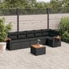 vidaXL 7 Piece Garden Sofa Set with Cushions Black Poly Rattan