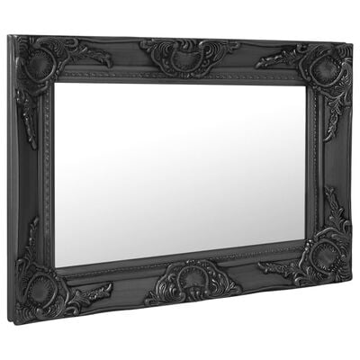 vidaXL Wall Mirror Baroque Style 60x40 cm Black