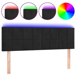 vidaXL LED Headboard Black 144 cm Velvet
