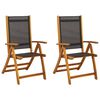 vidaXL Folding Garden Chairs 2 pcs Solid Acacia Wood and Textilene