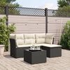 vidaXL 5 Piece Garden Sofa Set with Cushions Black Poly Rattan