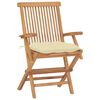 vidaXL Garden Chairs with Cream White Cushions 8 pcs Solid Teak Wood