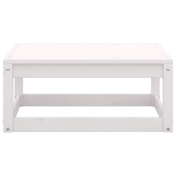 vidaXL Garden Footstools with Cushions 2 pcs White Solid Pinewood