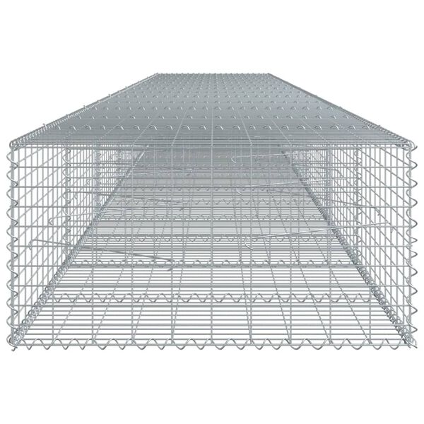 vidaXL Gabion Basket with Cover 700x100x50 cm Galvanised Iron