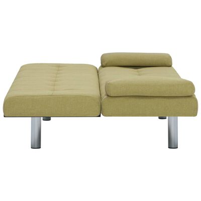 vidaXL Sofa Bed with Two Pillows Green Polyester