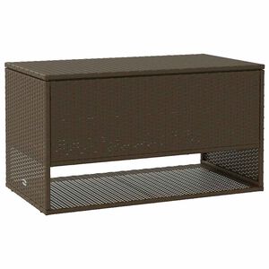 vidaXL Outdoor Cushion Box Brown 100x55x55,5 cm Poly Rattan