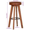 vidaXL Bar Chairs 2 pcs Real Leather and Solid Acacia Wood
