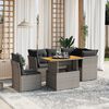 vidaXL 5 Piece Garden Sofa Set with Cushions Grey Poly Rattan