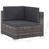 vidaXL 6 Piece Garden Lounge Set with Cushions Poly Rattan Grey