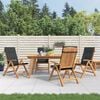 vidaXL Reclining Garden Chairs with Cushions 4 pcs Solid Wood Teak