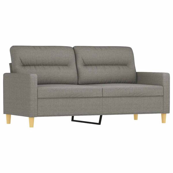 vidaXL 2-Seater Sofa with Pillows&Cushions Dark Grey 140 cm Fabric