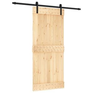 vidaXL Sliding Door 90 x 210 cm Solid Pine Wood (Untreated)