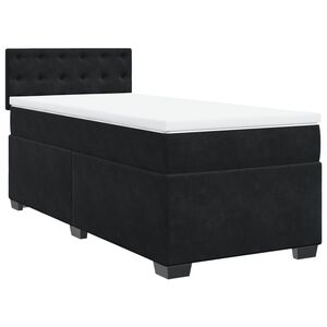 vidaXL Box Spring Bed with Mattress Black King Single Velvet