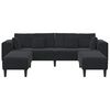 vidaXL Sofa 3 pcs Black 250 x 188 x 76 cm Velvet