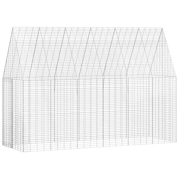 vidaXL Rabbit Cage Silver 300 x 100 x 210 cm Galvanised Steel