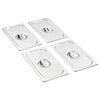 vidaXL Lids for GN 1/3 Pan 4 pcs Stainless Steel