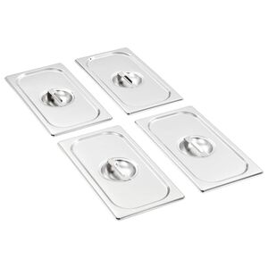 vidaXL Lids for GN 1/3 Pan 4 pcs Stainless Steel