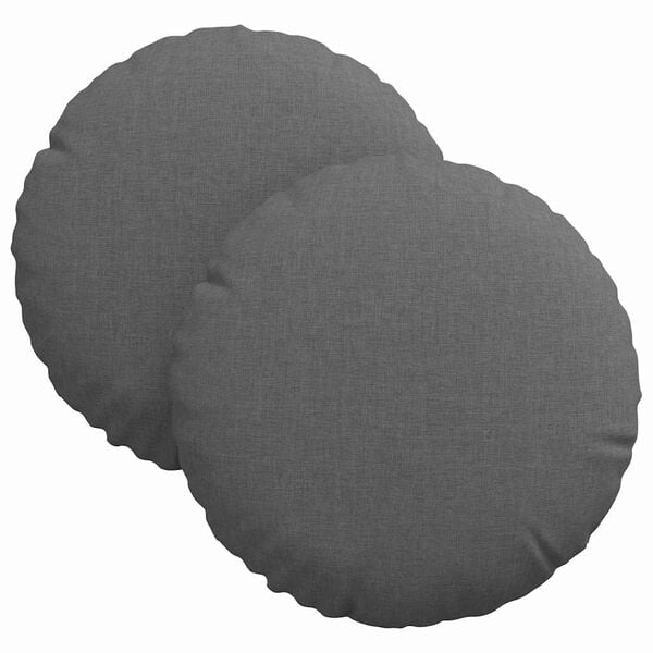 vidaXL Seat Cushions 2 pcs Dark Grey &Oslash;30 x 13 cm Fabric