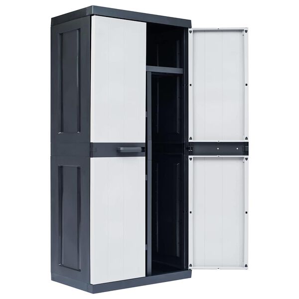 vidaXL Garden Cabinet Black 89 x 54 x 190 cm Plastic