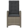 vidaXL Reclining Garden Chair with Cushions Grey Poly Rattan