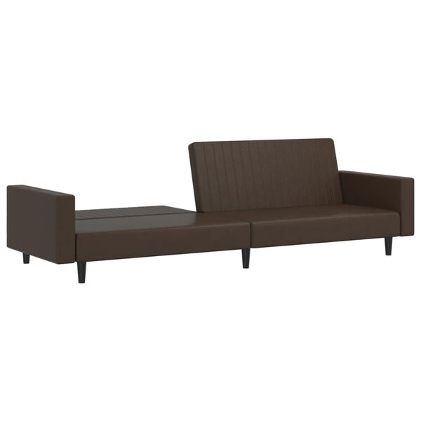 vidaXL 2-Seater Sofa Bed Brown Faux Leather