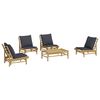 vidaXL 5 Piece Garden Lounge Set with Dark Grey Cushions Bamboo