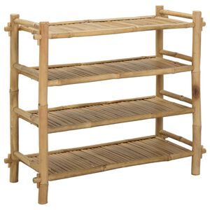 vidaXL Shoe Rack with Shelf Natural 4-tier Bamboo