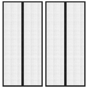 vidaXL Insect Door Curtains 2 pcs with Magnet Blocks Black 220x110 cm
