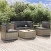 vidaXL 5 Piece Garden Lounge Set with Cushions Grey Poly Rattan
