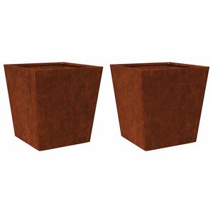 vidaXL Garden Planters 2 pcs 50x50x50 cm Weathering Steel