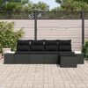 vidaXL Garden Sofa Set with Cushion 5 pcs Black Poly Rattan