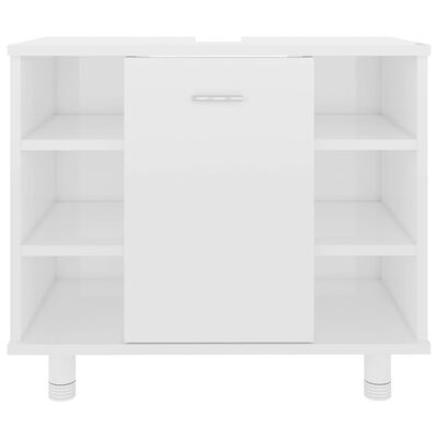 vidaXL Bathroom Cabinet High Gloss White 60x32x53.5 cm Engineered Wood