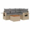 vidaXL 5 Piece Garden Sofa Set with Cushions Mix Beige Poly Rattan