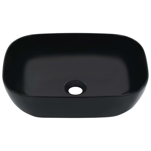 vidaXL Wash Basin 45.5x32x13 cm Ceramic Black