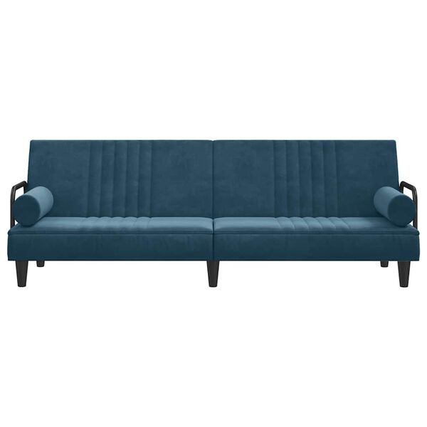 vidaXL Sofa Bed with Armrests Black Velvet