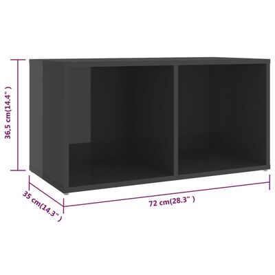 vidaXL 8 Piece TV Cabinet Set High Gloss Grey Engineered Wood