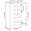 vidaXL Shoe Cabinet High Gloss White 59x35x100.5 cm Engineered Wood
