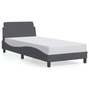 vidaXL Bed Frame "Dover" Dark Grey 90x190 cm Velvet