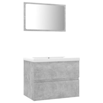 vidaXL Bathroom Furniture Set Concrete Grey Engineered Wood