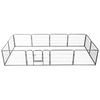 vidaXL Dog Playpen | Black | Powder-coated steel | 80x60 cm panels | Foldable