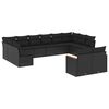 vidaXL 12 Piece Garden Sofa Set with Cushions Black Poly Rattan