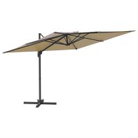 vidaXL Cantilever Umbrella with Aluminium Pole Taupe 400x300 cm