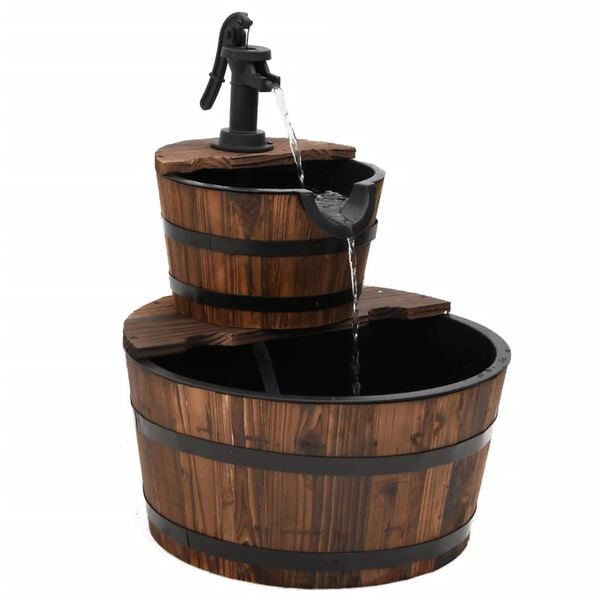 vidaXL Water Fountain with Pump 44.5x44.5x58 cm Solid Wood Fir