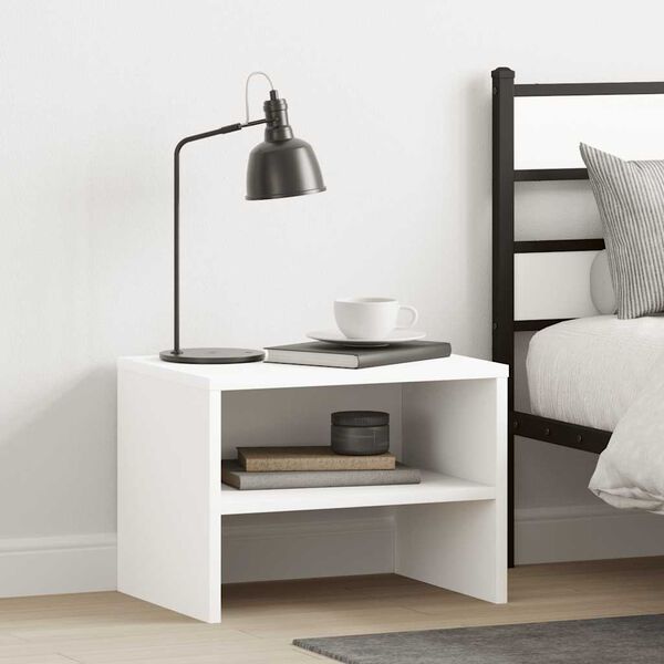 vidaXL Bedside Cabinet White 40x30x30 cm Engineered Wood