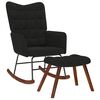 vidaXL Rocking Chair with Stool Black Velvet