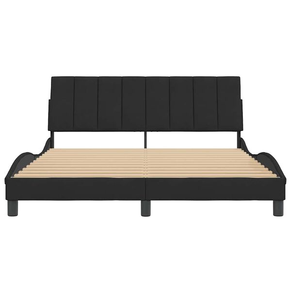 vidaXL Bed Frame without Mattress "Hanko" Black 152x203 cm Queen Velvet